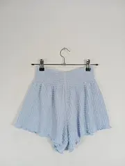 Vorschaubild 2 von Smocked Shorts Kinder Blau Gr. 164 Strukturmuster Raffungen Freizeit