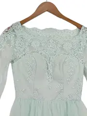 Vorschaubild 2 von Damen Festliches Kleid Türkis Spitze Gr. 36 Elegant