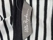 Vorschaubild 3 von Damen T-Shirt Einheitsgröße Schwarz Weiß Gestreift Casual Applikation