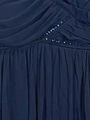 Vorschaubild 2 von Damen Festliches Kleid trägerlos Perlen Gr. M Blau Elegant