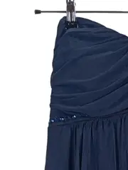 Vorschaubild 3 von Damen Festliches Kleid trägerlos Perlen Gr. M Blau Elegant