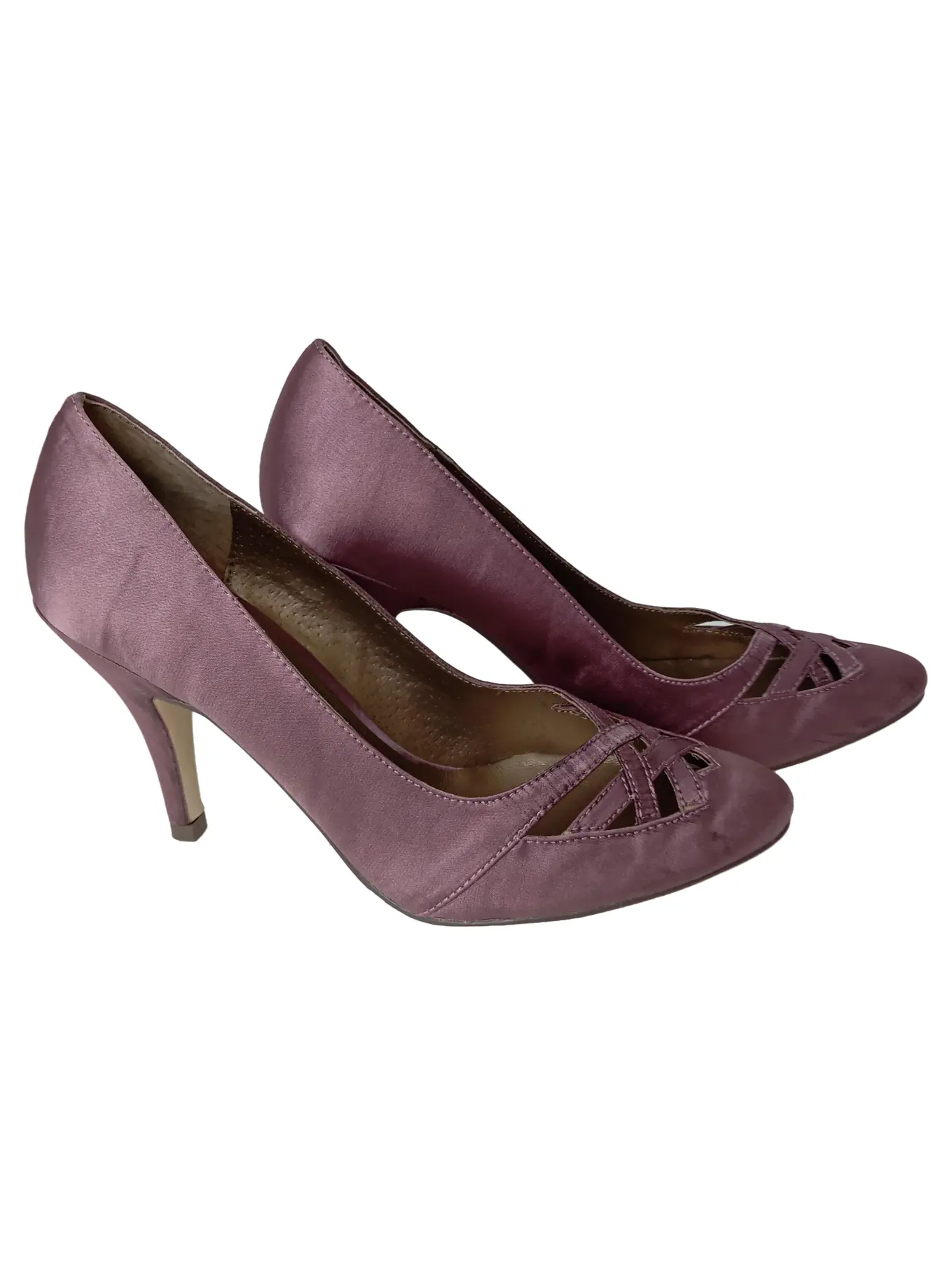 MENBUR Pumps Damen Gr. 37 Lila Elegant Vintage Luxuriös Cut-Outs Absatzschuhe