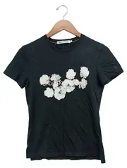 Vorschaubild 1 von Damen T-Shirt Schwarz Florales Muster Gr. 34/XS Baumwolle