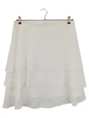 Vorschaubild 1 von Damen Faltenrock 44/XXL Weiß Elegant Rüschen