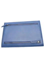 Vorschaubild 2 von Clutch Damen Blau Leder Elegant Klassisch Abendtasche 19x27cm