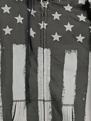 Vorschaubild 3 von Damen Kapuzenpullover Hoodie Grau Sterne Streifen Gr. 34;XS