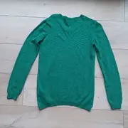 Vorschaubild 2 von BENETTON Kinder Pullover V-Ausschnitt Grün Wolle XL 164 Jungen