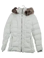 Vorschaubild 1 von Damen Steppjacke Outdoor Freizeit Kapuze Fell Weiß Gr. S