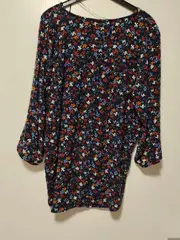 Vorschaubild 4 von Damen Bluse Blumenmuster Blau Gr. S 36 Viskose