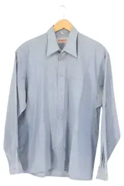 Vorschaubild 1 von Business Hemd Herren 50/L Blau Klassisch Langarm Baumwolle Büro