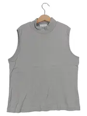 Vorschaubild 1 von Damen Top ärmellos Rollkragen Basic Grau Gr. 40/L Baumwolle