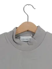 Vorschaubild 2 von Damen Top ärmellos Rollkragen Basic Grau Gr. 40/L Baumwolle