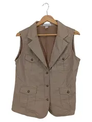 Vorschaubild 1 von Leichte Damen Weste Gr. 40/L Beige Casual Strukturmuster