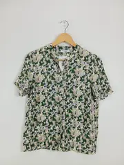 Vorschaubild 2 von Damen Hemdbluse S Mehrfarbig Blumenmuster Viskose