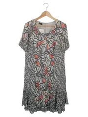 Vorschaubild 1 von Damen Freizeitkleid Gr. 40/M Grau Grafisch Vintage Elegant