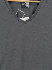 Vorschaubild 2 von Sport Shirt Damen Grau Gr. 36/S V-Ausschnitt Kurzarm Polyester