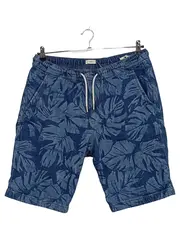 Vorschaubild 1 von Herren Shorts Blattmuster Denim Blau Größe L Elastikbund