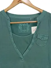 Vorschaubild 2 von EDC Damen Langarmshirt Gr. 40/L Grün Casual Baumwolle
