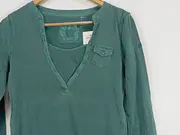 Vorschaubild 5 von EDC Damen Langarmshirt Gr. 40/L Grün Casual Baumwolle