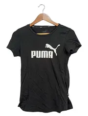 Vorschaubild 1 von Damen Sport Shirt Gr. 36/S Schwarz Baumwolle Logo-Print