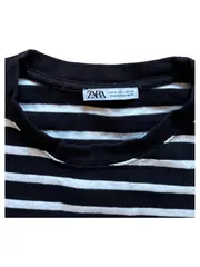 Vorschaubild 3 von Herren T-Shirt Schwarz Gestreift Gr. L Casual Freizeit