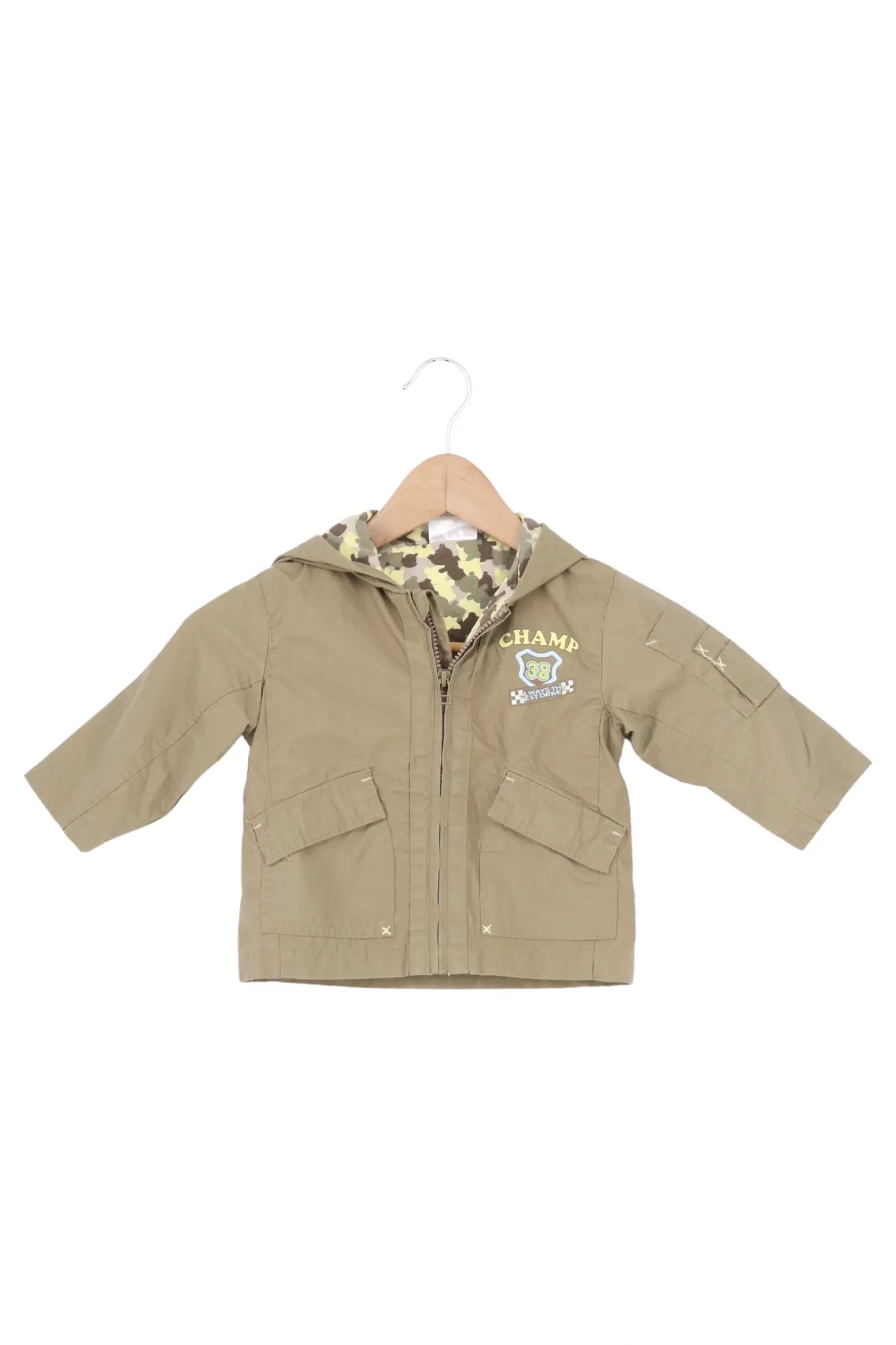 CHAMPION Kinder Outdoorjacke Gr. 80 Grün Sportlich Kapuze