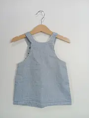 Vorschaubild 2 von Kinder Freizeitkleid Gr. 74 Blau Weiß gestreift Baumwolle