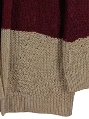 Vorschaubild 2 von Damen Strickjacke Gr. 40 L Langarm Rippstrick Lochmuster Mehrfarbig