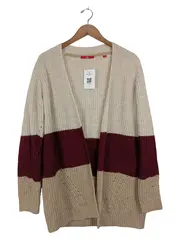 Vorschaubild 1 von Damen Strickjacke Gr. 40 L Langarm Rippstrick Lochmuster Mehrfarbig