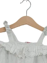 Vorschaubild 2 von Baby Mädchen Romper Strampler Weiß Gestreift Gr. 80 Baumwolle