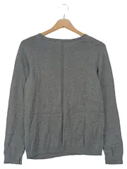 Vorschaubild 2 von Damen Pullover Gr. 36/S Grau Baumwolle Viskose Langarm Basic