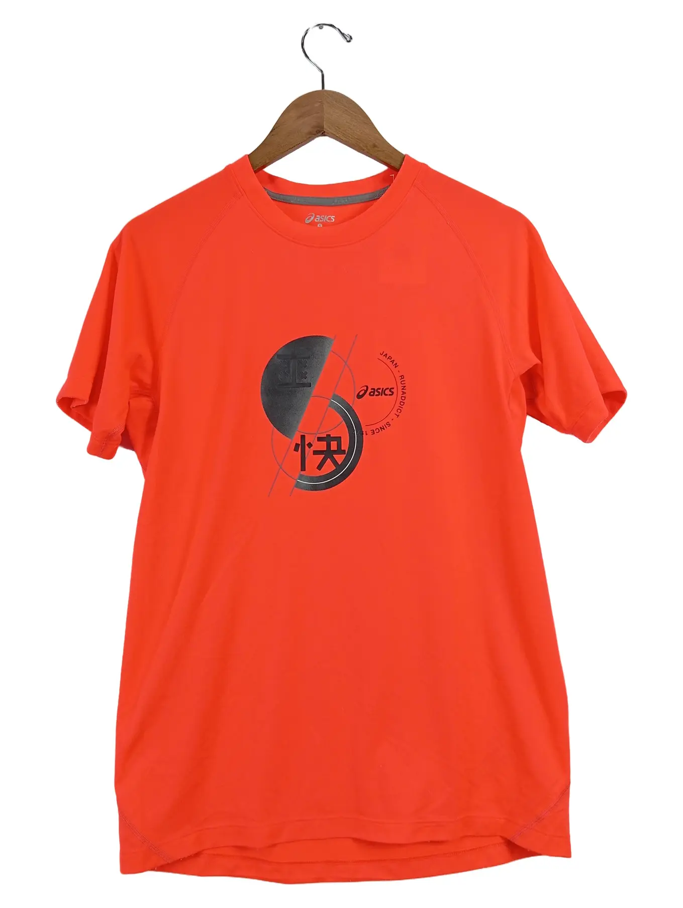 ASICS Sport Shirt Herren Kurzarm Grafik Print Orange Gr. 46/S Polyester