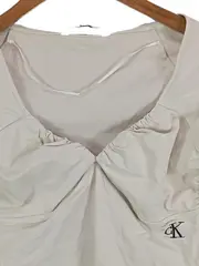 Vorschaubild 3 von Damen Langarmshirt Gr. 40/L Beige Modisch Logo-Print