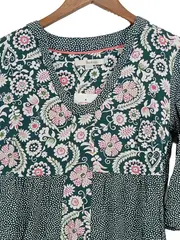Vorschaubild 2 von Damen Freizeitkleid Gr. 38 Mehrfarbig Blumenmuster Viskose
