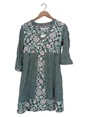 Vorschaubild 1 von Damen Freizeitkleid Gr. 38 Mehrfarbig Blumenmuster Viskose