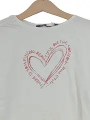 Vorschaubild 2 von Kinder T-Shirt Weiß Herz-Print Gr. 128 Casual