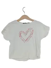 Vorschaubild 1 von Kinder T-Shirt Weiß Herz-Print Gr. 128 Casual