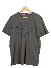 Vorschaubild 1 von Herren T-Shirt Grau XL Logo-Print Casual Kurzarm