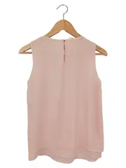 Vorschaubild 2 von Damen Bluse Rosa Gr. 32/XXS ärmellos feminin Falten