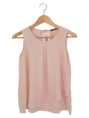 Vorschaubild 1 von Damen Bluse Rosa Gr. 32/XXS ärmellos feminin Falten