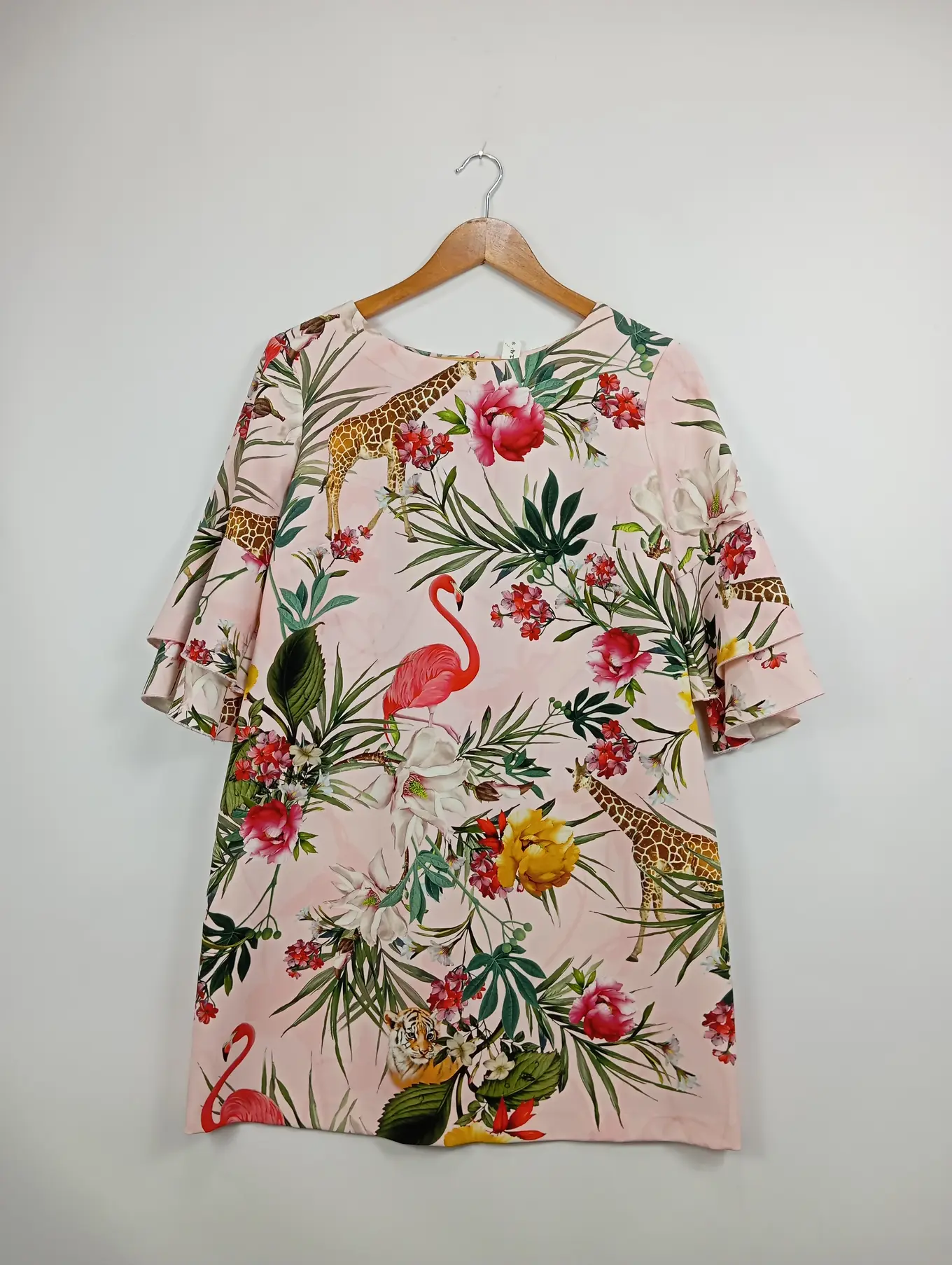 MONNALISA Mädchen Freizeitkleid Gr. 164 Rosa Flamingos Blumen