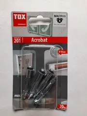 Vorschaubild 1 von TOX Acrobat Hohlraumdübel M4/38mm 4 Stück Metalldübel Gipskarton
