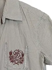 Vorschaubild 2 von EDC Herren Kurzarm Hemd gestreift Beige L Casual mit Brusttasche