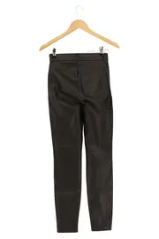 Vorschaubild 2 von Damen Faux Lederhose Schwarz Gr. XS (34) Slim Fit Kunstleder Hose