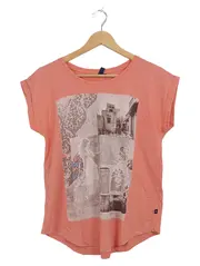 Vorschaubild 1 von Damen T-Shirt Print Gr. M Rosa Casual Kurzarm