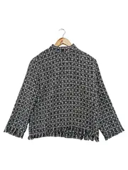 Vorschaubild 1 von Damen Strickjacke 38/M Mehrfarbig Strukturmuster Fransen