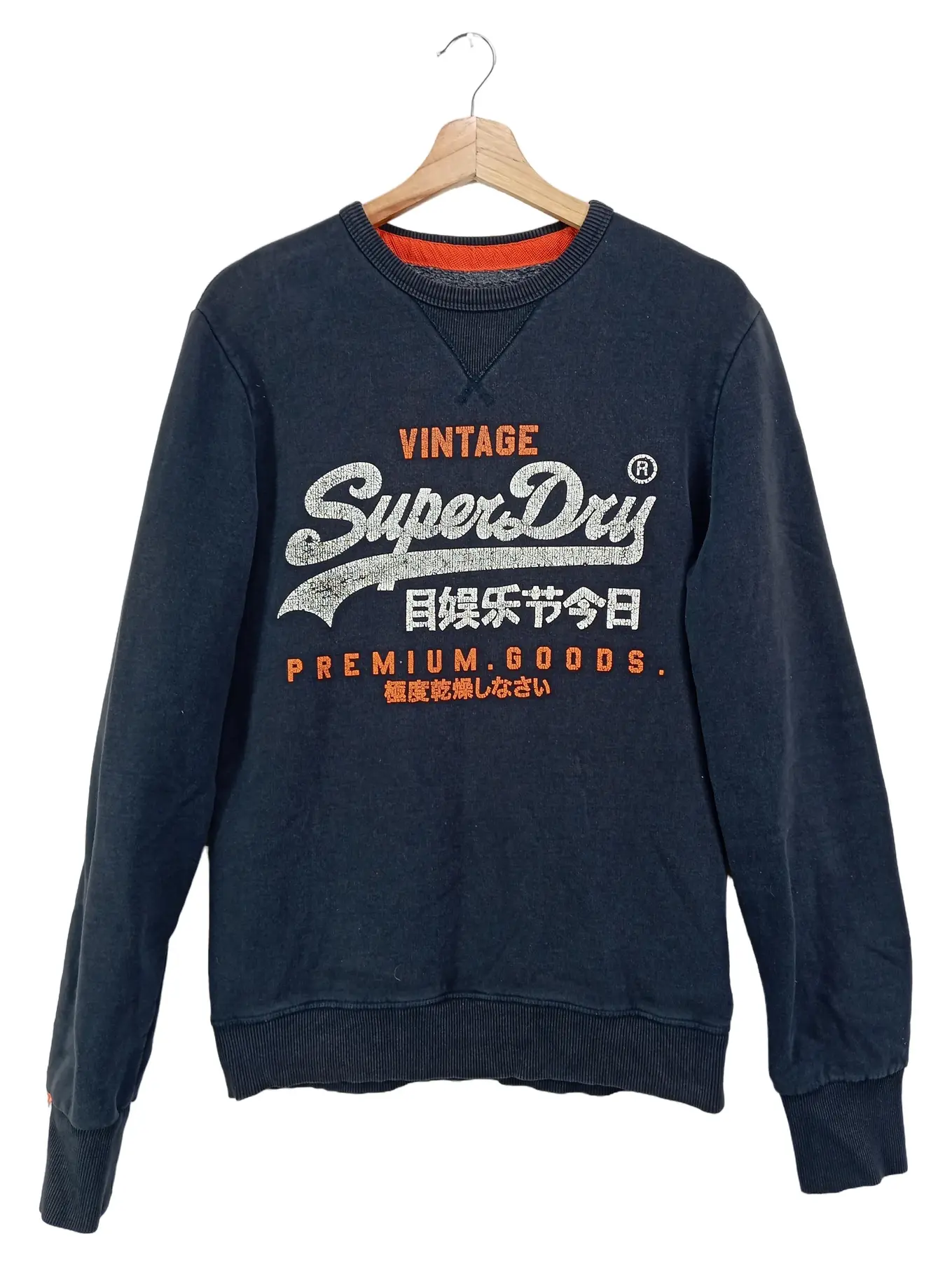 SUPERDRY Herren Pullover Sweatshirt Blau Gr. 46;S Vintage Streetwear