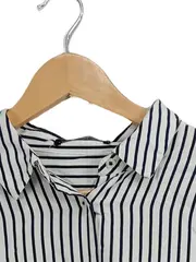 Vorschaubild 2 von Damen Hemdbluse gestreift Weiß Gr. 38;M Casual Sommer Bluse