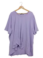 Vorschaubild 1 von T-Shirt Damen Gr. 58/60 Lila Oversize Knoten Baumwolle