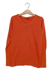 Vorschaubild 1 von Damen Pullover XS Orange V-Ausschnitt Baumwolle Casual